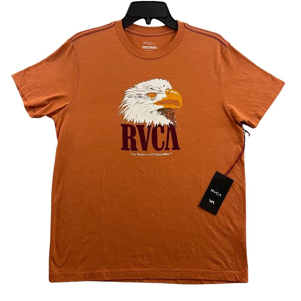 RVCA Orange Eagle Graphic Short Sleeve Tee